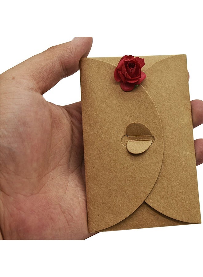بيبلوسوم مجموعة من 4 بطاقات شكر بتصميمات زهور يدوية الصنع مع أظرف، مثالية لحفلات الزفاف وأعياد الميلاد وحفلات استقبال المولود والمناسبات الأخرى. - Image 5