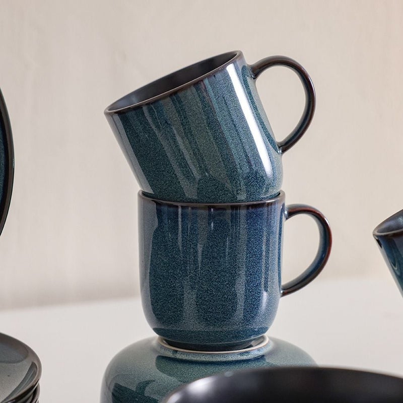 DANUBE HOME Bahri 30-Piece Stoneware Dinner Set - Blue - Serves 6 - Image 2