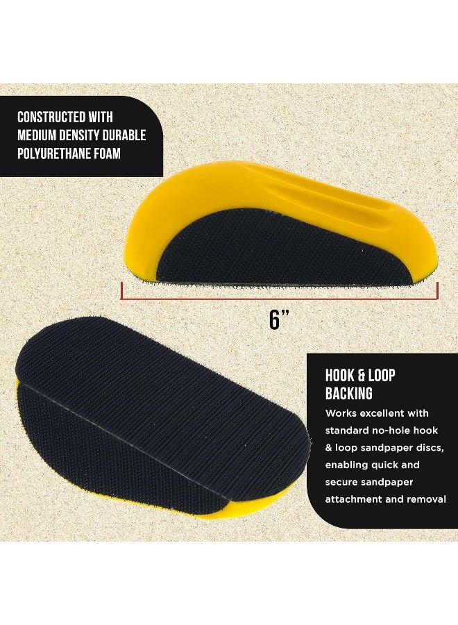 Dura-Gold Dura-Gold Pro Series 6" Mouse-Shaped Hand Sanding Block Pad for Hook & Loop and PSA 6" DA Sanding Discs, 2 Pack  - Image 3
