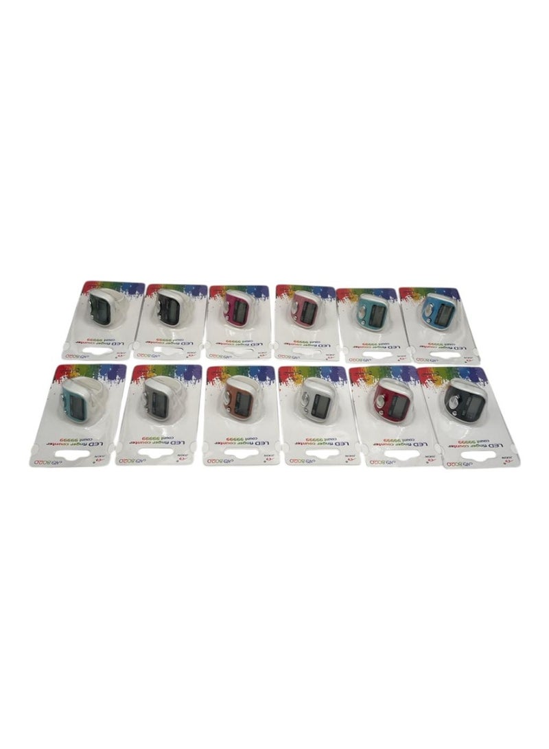 Digital Electronic Finger Counter Set, 12 Pieces, Multi-Color LED - Image 3