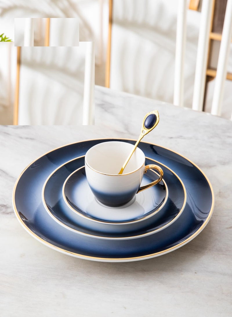 لا مايا طقم شاى وجاتوه كلاسيك 30 قطعة  من لا مايا ازرق * ابيض TS43-30-GG - Image 2