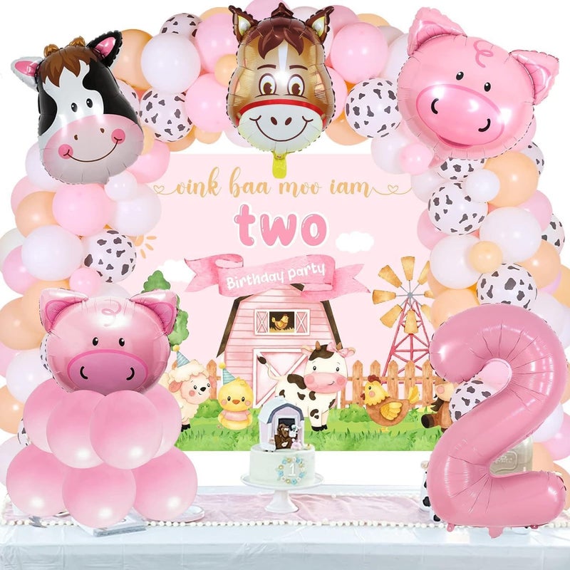 XLENGO 5 PCS Farm Animal Balloons, Cow Donkey Sheep Pig Chicken Foil Mylar Balloon for Baby Shower Farm Birthday Party Decorations Supplies - Image 5