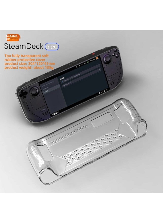For Steamdeck OLED Protective Shell TPU Soft Transparent Heat Dissipation Non-slip STEAMDECK Smooth Protective Cover-Product Color:Transparent-Model:steamdeck Oled - Image 3