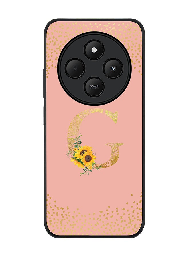 Stylizedd For Xiaomi Poco C75 Case,Slim fit Camera Protection, Shockproof Thin Phone cover - Custom Floral Monogram - G (Rose Pink ) - Image 1
