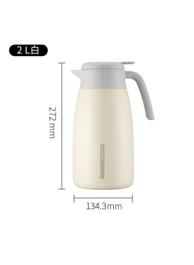 Joyoung Insulated Thermos For Home Use, Hot Water Bottle, Insulated Flask, 304 Stainless Steel Large Capacity Warm Water Jug, Boiling Water Bottle, 2l White B2lf2s - Image 2