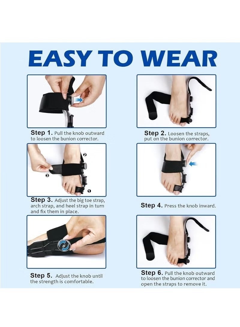 كيلا دعامة أصابع القدم، مصحح للبروز المفصلي، مقبض قابل للتعديل للرجال والنساء، للقدم اليمنى واليسرى، لتخفيف البروز المفصلي - Image 5