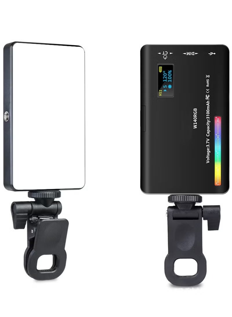 W140 RGB Video Light+Stand, Portable LED Camera Light Board 0-360 Full Color, CRI95+ 2500K-9000K Dimmable 20 Light Effects, 3100mAH Rechargeable LED Lighting for Photography, Video Conferencing, TikTok - Image 1