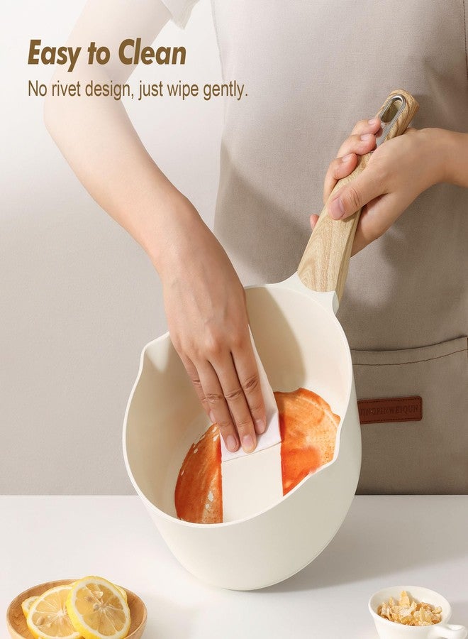 SENSARTE Ceramic Nonstick Sauce Pan with Lid, 1.5 Quart Small Saucepan, White Cooking Pot with Stay Cool Handle, Non toxic Kitchen Sauce Pot, Non stick Saucier Pan, Induction Pot, PFOA PTFE PFAS Free - Image 5