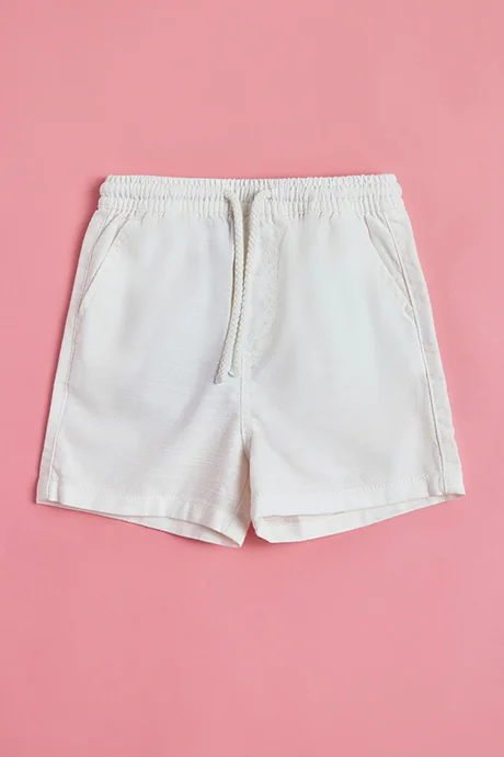 أر أند بي Solid Shorts with Drawstring Waist