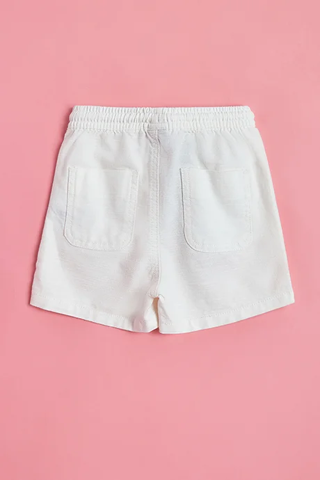 أر أند بي Solid Shorts with Drawstring Waist