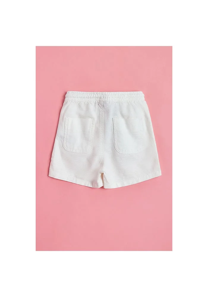 أر أند بي Solid Shorts with Drawstring Waist