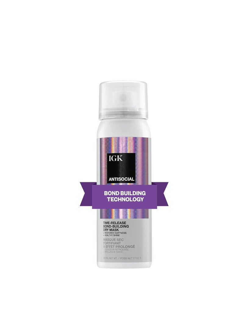 iGK IGK Antisocial Dry Hair Mask – Leave-in Overnight Mask | Hair Bond-Building Treatment for Dry Hair | Overnight Hydration & Shine | Repairs, Softens & Perfect for Extensions 