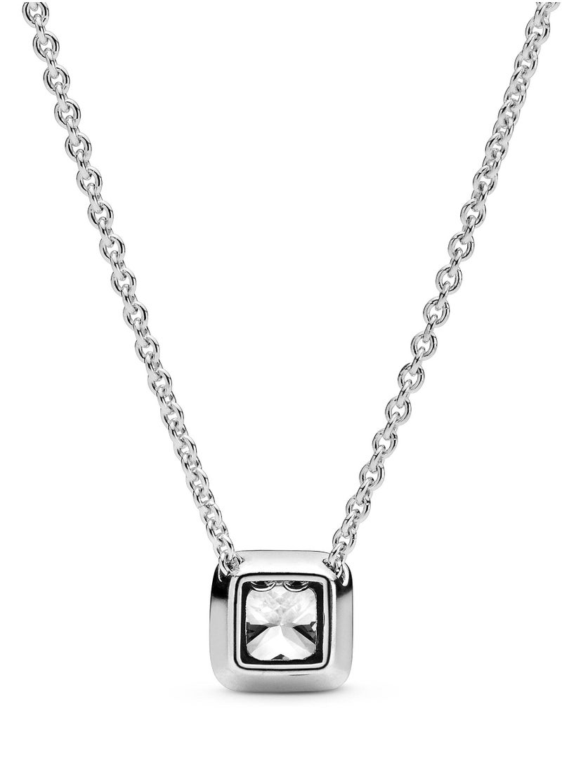 Pandora Violet - PANDORA Jewelry Square Halo Cubic Zirconia Necklace in 925 Sterling Silver - Image 1