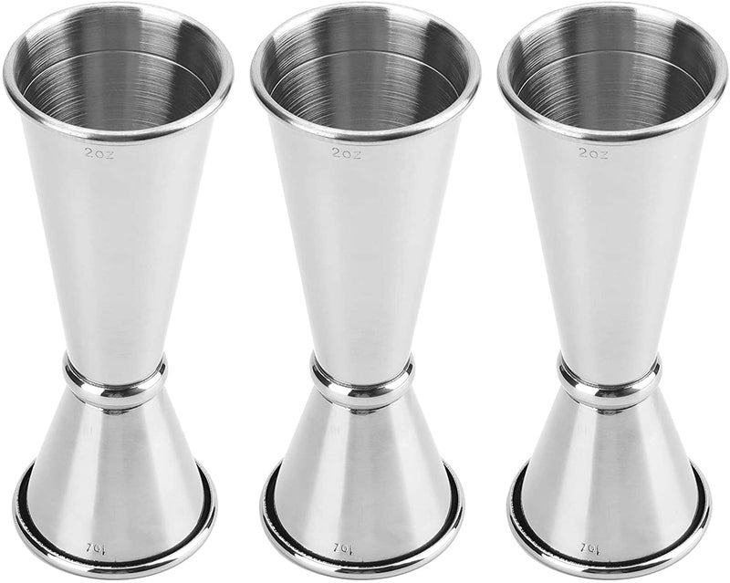 Yesland 3 Pcs Double Cocktail Jigger Double Jigger and Japanese Style Stainless Steel Bar Measuring Jigger 05 Oz to 2 Oz Jiggers Silver Alcohol Measuring Tools475 Inches
