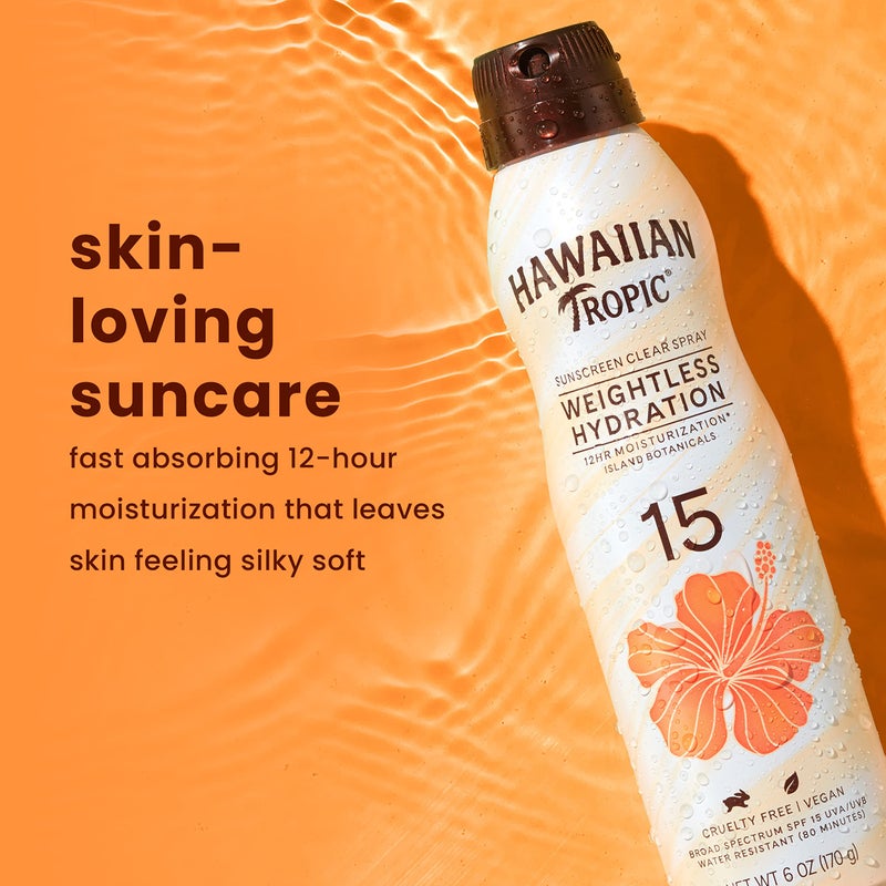 Hawaiian Tropic Sunscreen Silk Hydration Moisturizing Broad Spectrum Sun Care Sunscreen Spray - SPF 15, 6 Ounce - Image 4