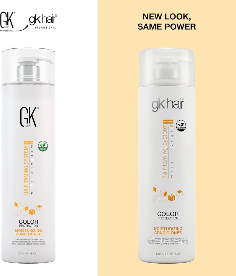 Worldwide simple practical design GK HAIR Global Keratin Moisturizing Conditioner (1000ml/33.8 Fl Oz) for Hydrating Color Protection Dry Damage Curly Frizzy Color Treated Hair Repair Organic Paraben Sulfate Free All Hair Types Updated modern design - Image 1