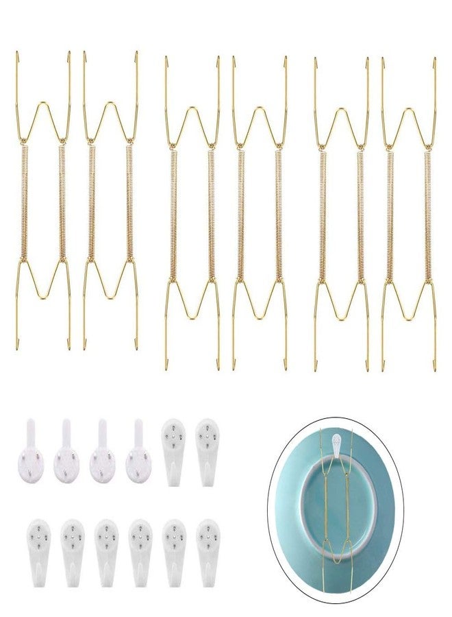 Vankcp 12 Pack Wall Plate Hangers 6/8/10 Inch Invisible Vertical Plate Holders with 12Pcs Wall Hooks for Decorative Plates Antique Plates and Art - Image 1