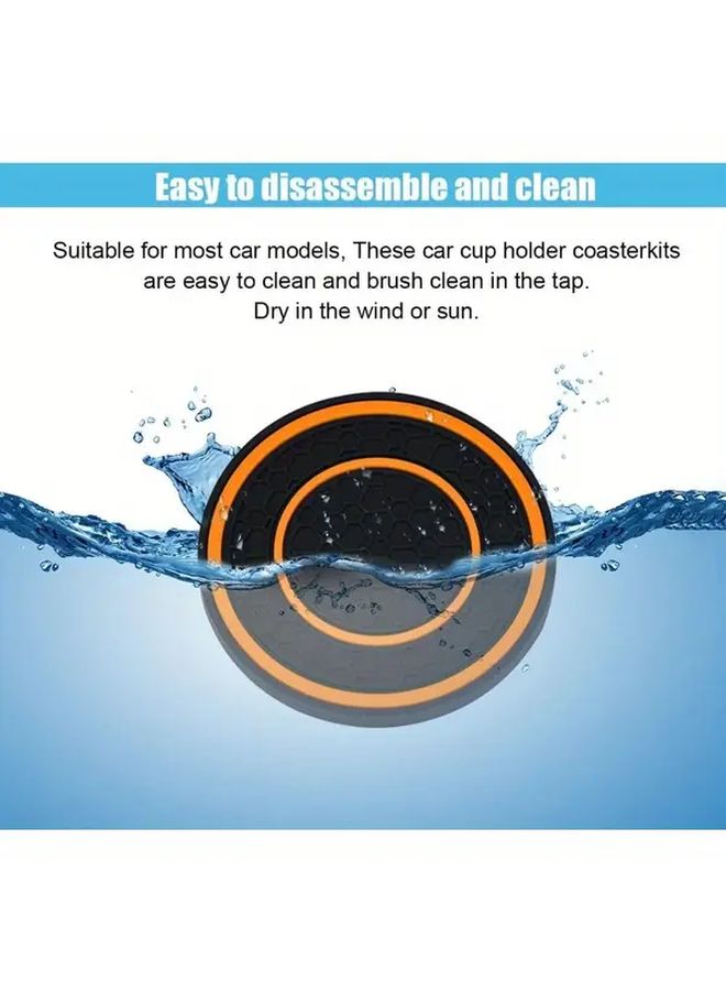 Green Anti-Slip Car Cup Holder Coaster Dustproof Universal Insert For Most Cars - Image 3