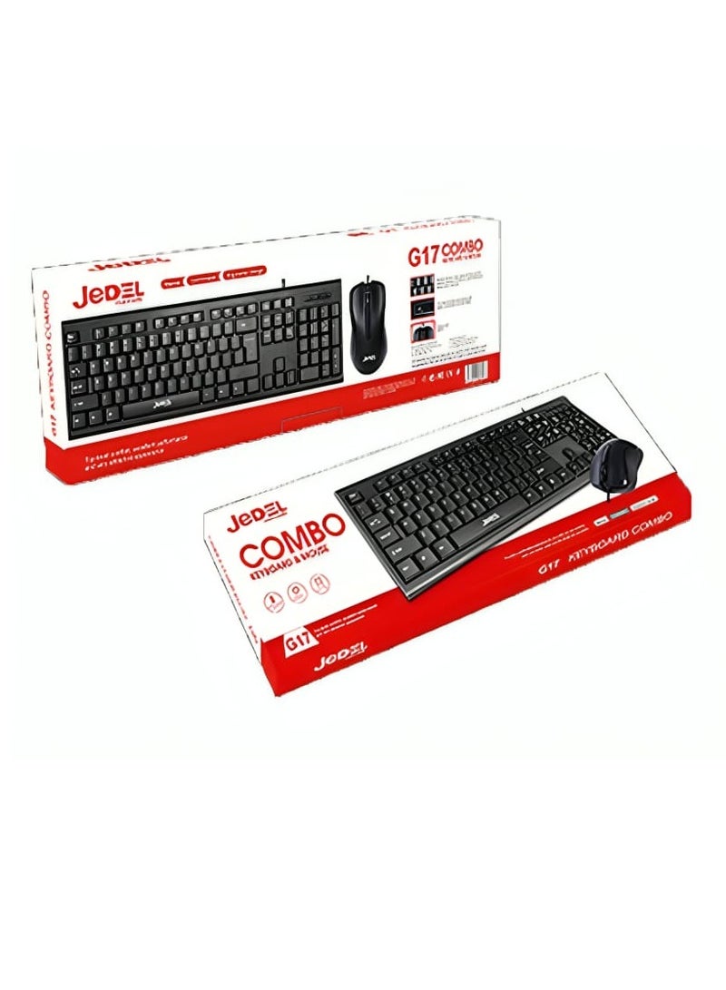 Jedel G17 Wired Keyboard & Mouse For Laptops and Desktops - Image 1