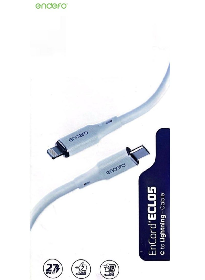 endefo كابل 27 واط من نوع C إلى Lightning، شحن سريع - Image 2