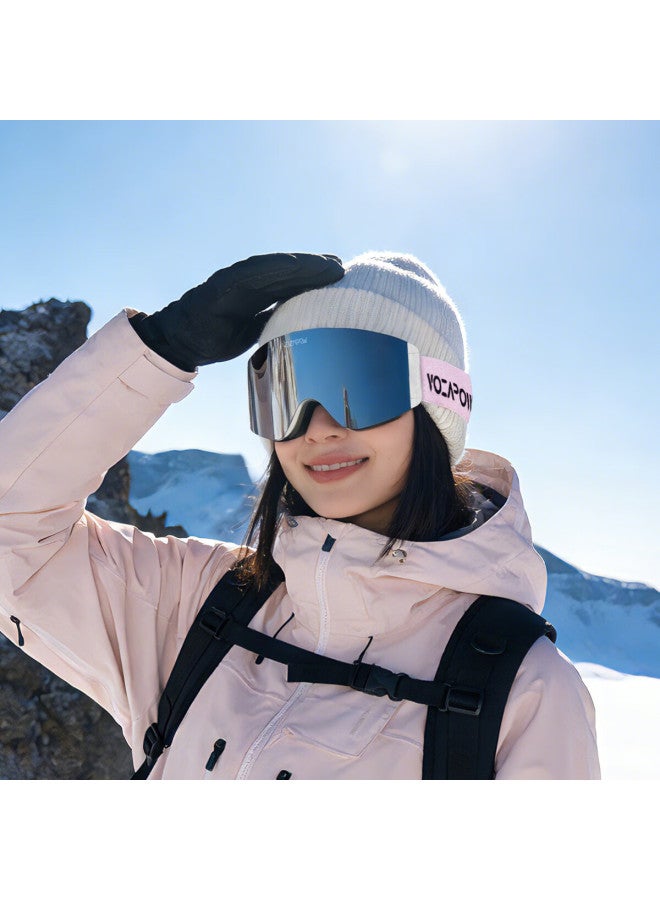 Vozapow Magnetic Double-layer Anti-fog Ski Goggles Snow Blindness Protection Snowboarding Winter Sports Uni