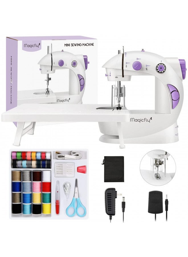 Magicfly Mini Sewing Machine for Beginner, Dual Speed Portable Machine with Extension Table, Light, Sewing Kit for Household, Travel - Image 2