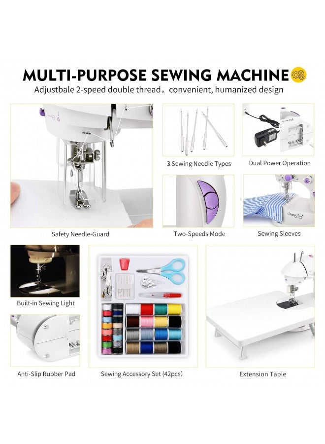 Magicfly Mini Sewing Machine for Beginner, Dual Speed Portable Machine with Extension Table, Light, Sewing Kit for Household, Travel - Image 3