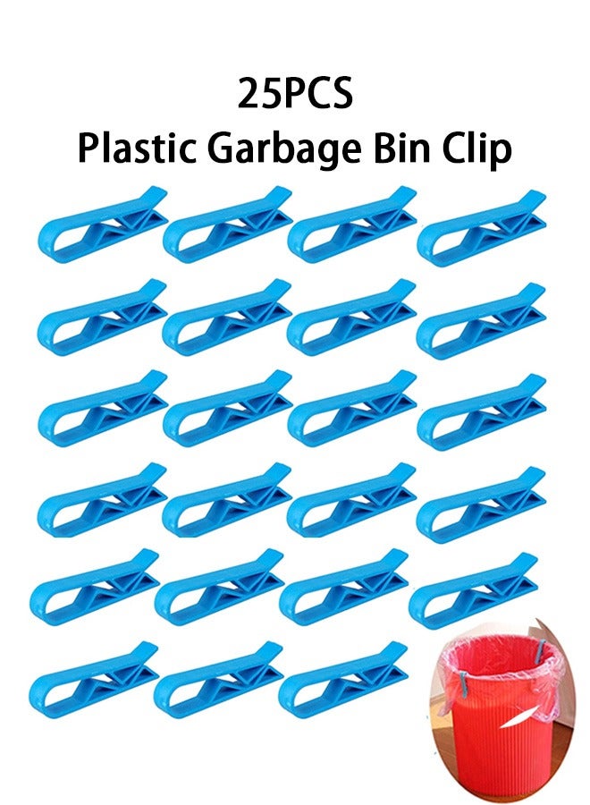 GMORO 25 PCS Plastic Kitchen Trash Can Clips,Bathroom Trash Can Bag Clips,Trash Can Clips,Snack Sealing Clips Sturdy Anti-Slip Fixing Clip Holder  - Image 1