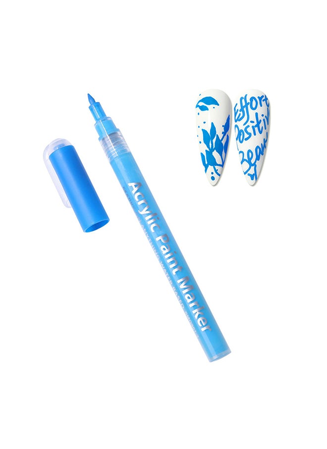 brunson Acrylic Paint Markers Pens  for Nails Painting Wood Fabric Card Paper Ceramic & Glass Paint Marker  APM(DarkBlue)  - Image 1