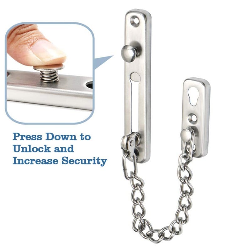 FDSHIP Door Safety Chain, Door Security Guard for Home Door Chain for Safe and Secure Home, Stainless Steel, Silver - Image 3