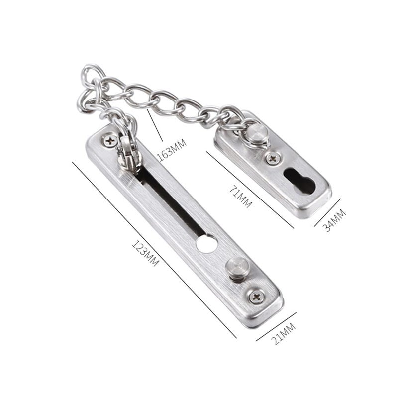 FDSHIP Door Safety Chain, Door Security Guard for Home Door Chain for Safe and Secure Home, Stainless Steel, Silver - Image 2