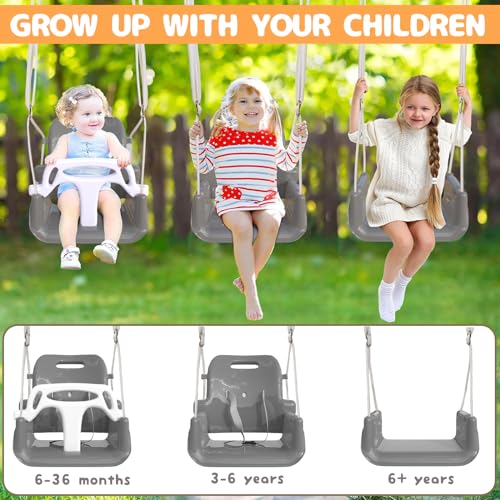 TOREVSIOR Toddler Swing 3in1 Swing Sets for Backyard Baby Swing OutdoorIndoor Toddler Swing Set Suitable for Children 6 Months and Older Black - Image 5