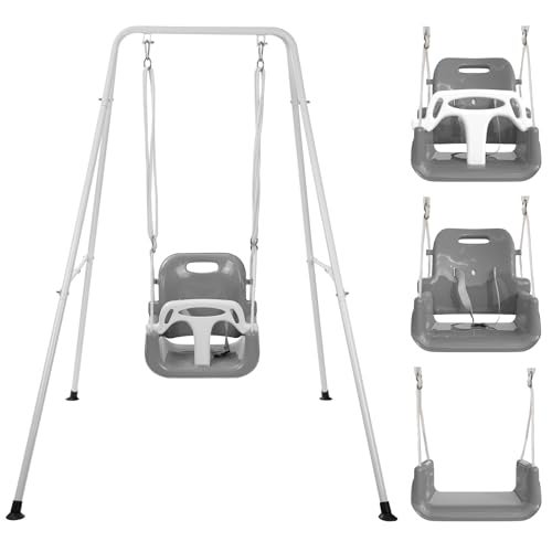 TOREVSIOR Toddler Swing 3in1 Swing Sets for Backyard Baby Swing OutdoorIndoor Toddler Swing Set Suitable for Children 6 Months and Older Black - Image 1