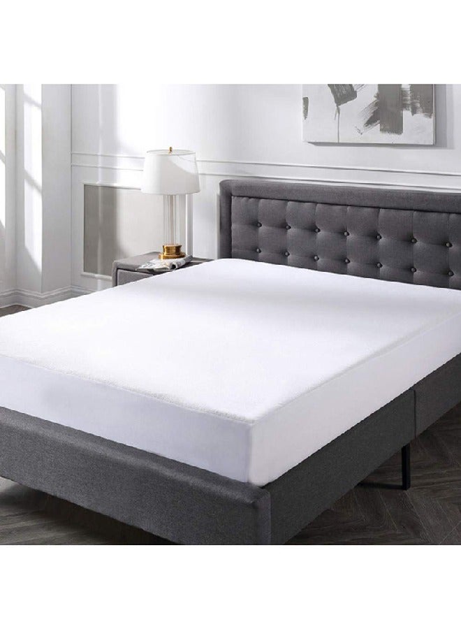 Rahalife Rahalife Waterproof Cotton-Blend Mattress Protector – White, 120 x 200 x 30 cm  - Image 1