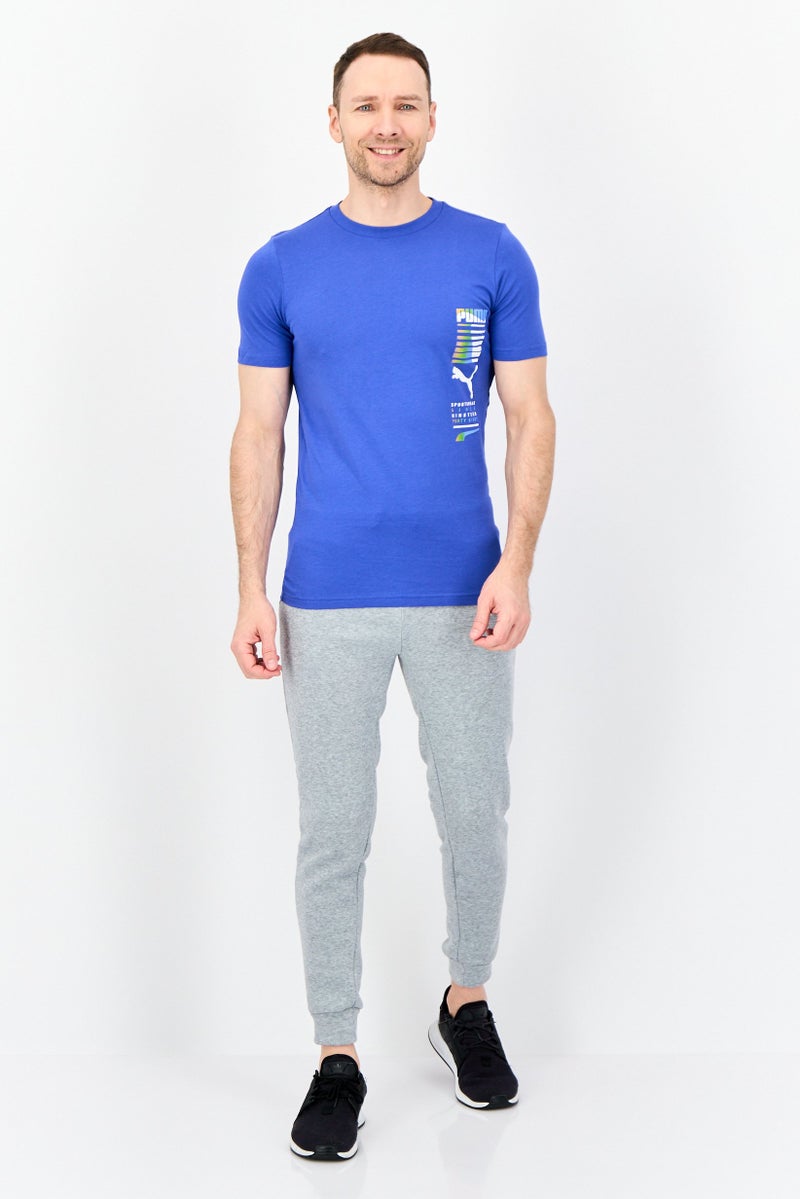 PUMA Men Sportswear Fit Short Sleeves Outdoor T-Shirt, Blue - Image 3