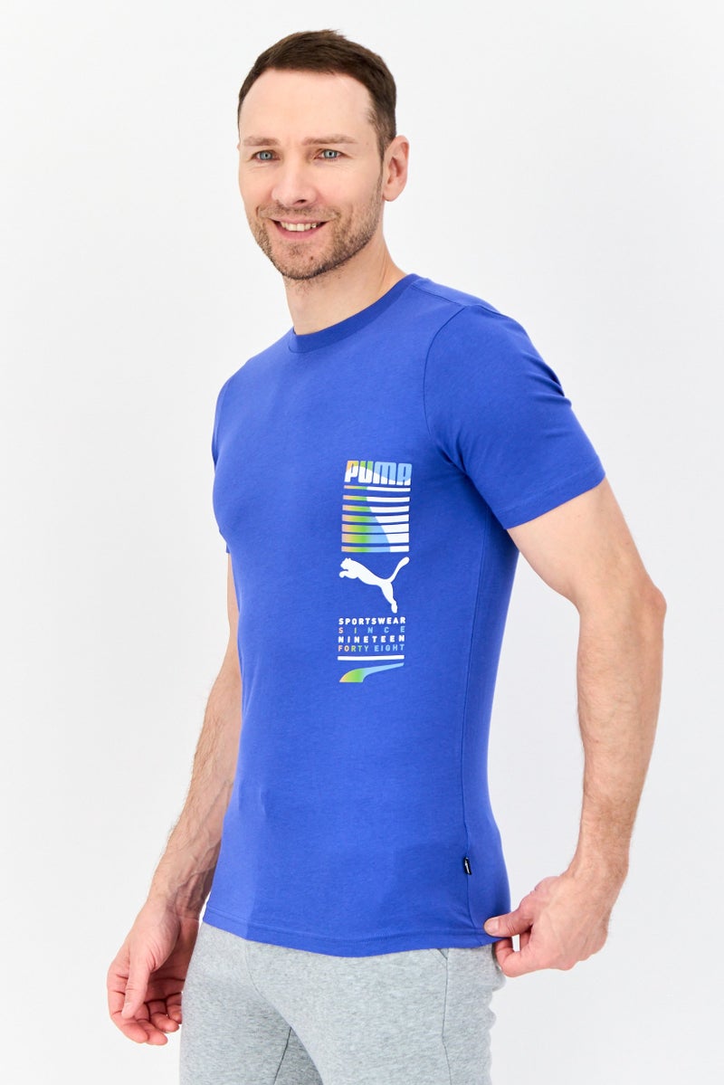 PUMA Men Sportswear Fit Short Sleeves Outdoor T-Shirt, Blue - Image 2