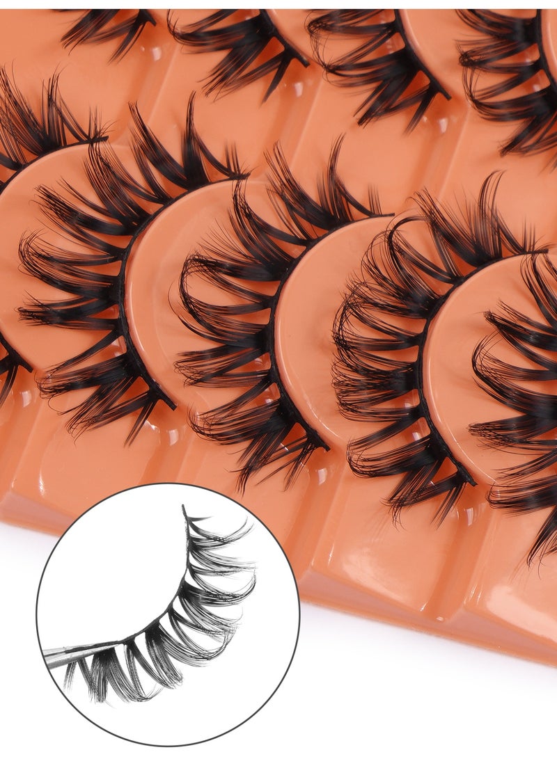 MAGEFY Half Lashes with Clear Band Corner Lashes Natural Look 3D False Eyelashes Wispy Soft Cat Eye Fluffy Curl Accent Lashes Sets（10 Pairs） - Image 4