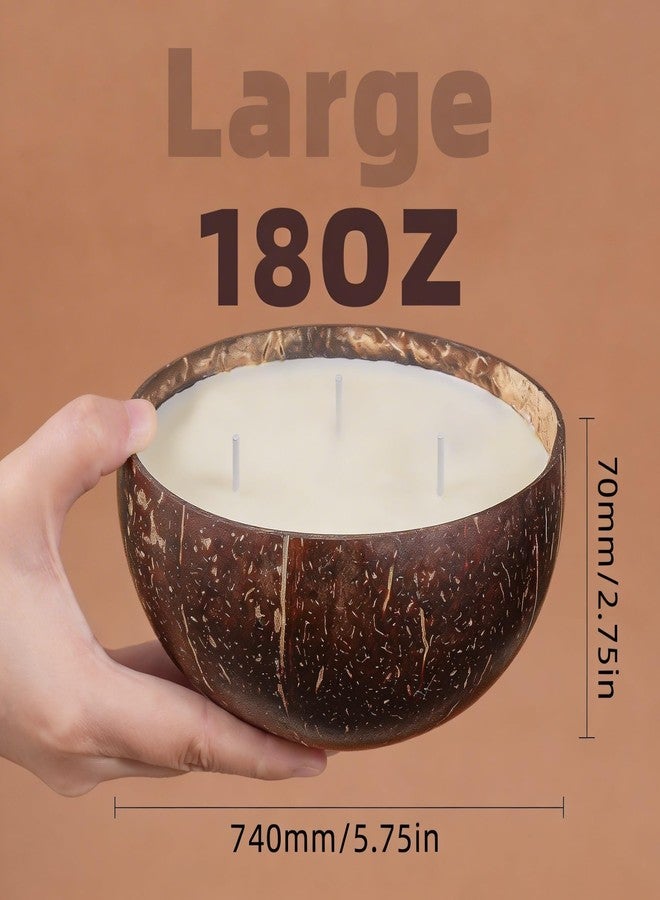 Viyffo Large Citronella Candles Outdoor, 3 Wick 18oz Citronella Candle Indoor, Non Toxic Soy Scented Candle, Natural Coconut Jar for Patio, Deck, Garden, Backyard & Camping, Rustic Home Décor & Gift - Image 4