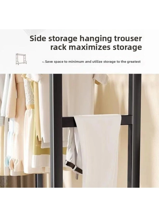 Generic - Coat Rack Floor-standing Vertical Movable Clothes Hanging Rack Thickened Indoor Clothes Hanger Household Simple Wardrobe-Color: Fixed Foot Pad 100cm White - Image 1
