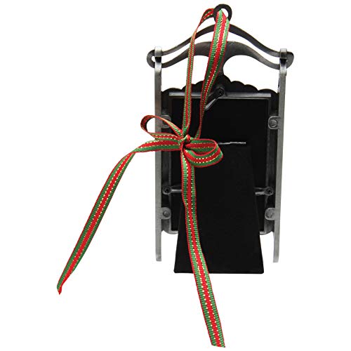 Neil Enterprises, Inc FINE PHOTO GIFTS Pewter Sled 2" x 3" Photo Ornament Picture Frame - Image 4
