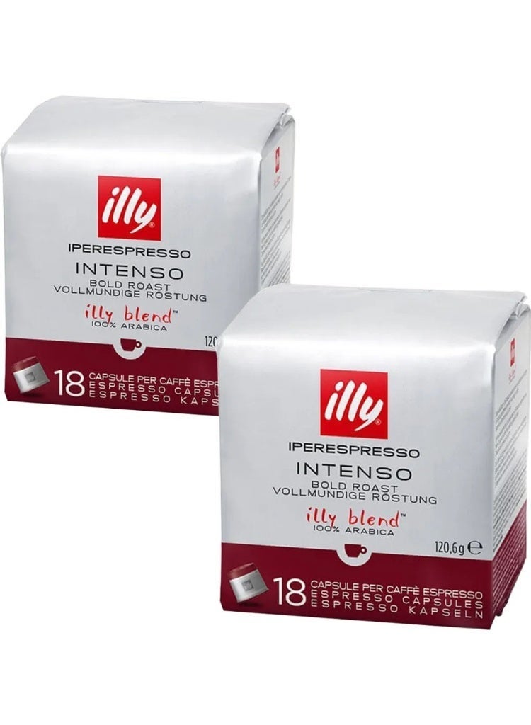 Illy Iperespresso Intenso Coffee Capsules – Dark Roast, Full-Bodied 100% Arabica– Pack of 2 - Image 1