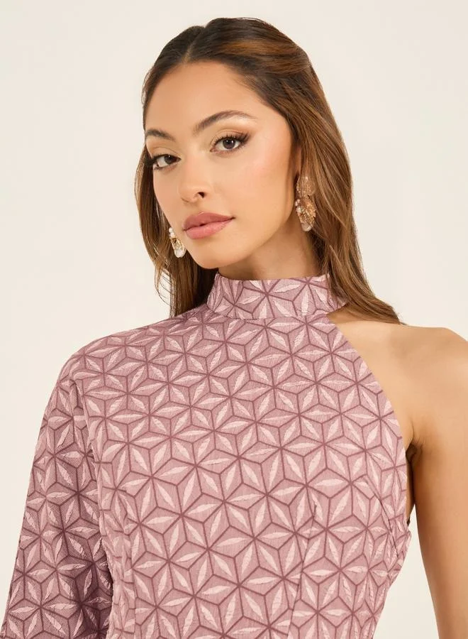 Styli Geometric Print Dress