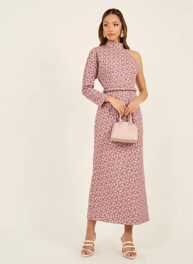 Styli Geometric Print Dress