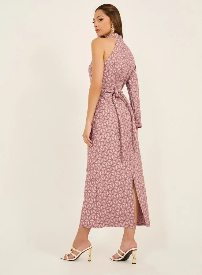 Styli Geometric Print Dress