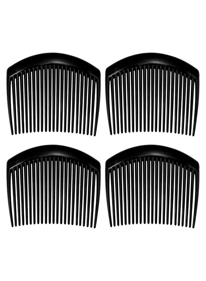 VORSET (Pack of 4) Thin Side Comb (Black) Hair Clip Hairpin Plastic Hair Slides Side Comb Juda Pin slide Clip Hairpin Combs Hair Accessories for Women and Girls - Image 2