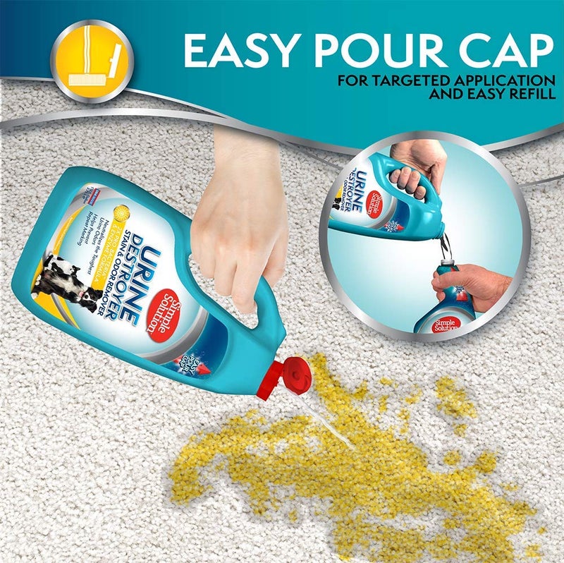 Simple Solution Urine Destroyer, Enzymatic Cleaner and Urine Odor Eliminator, Pet Stain Remover, Dog Pee Stain Destroyer, Cat Urine Neutralizer, Carpet Cleaner, Rug Deodorizer, Spot Cleaner, 1 Gallon - Image 4