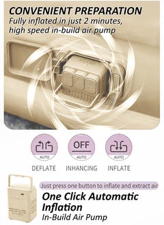 DBLEW Durable Air Mattress With Pillow Single Size Inflatable Camping Bed Sleeping Mat with Built in Rechargeable Air Pump Self Inflation Waterproof Blow up Airbed One Button Inflate and Deflate for Home, Outdoor Adventures, Hiking, Travel, Sleepovers, Picnics, and Guest Bed Use Ultra Plush Technology 190x40x100cm  - Image 2