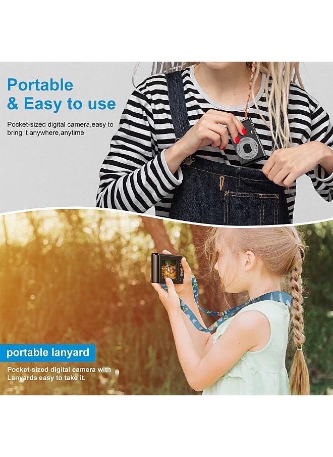 Autofocus Digital Camera for Kids - FHD 1080P 48MP - Rechargeable Compact Mini Camera with 16X Digital - Portable Pocket Camera - With 32GB Memory Card