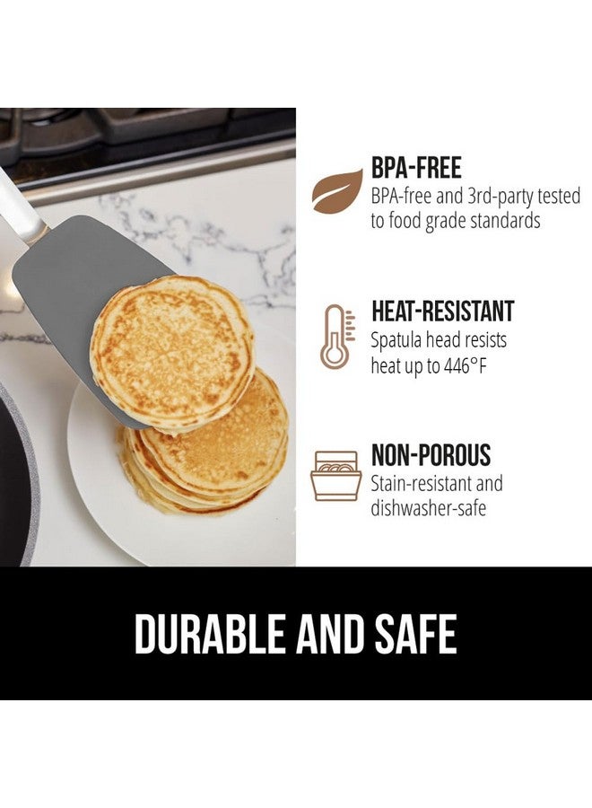 GORILLA GRIP Patented Nonstick Heat Resistant BPA-Free Silicone Spatula, Non Scratch Flexible Head for Pans, Slip Resistant Soft Rubber Handle, Kitchen Spatulas for Cooking Food, 11.6 in, Gray - Image 5