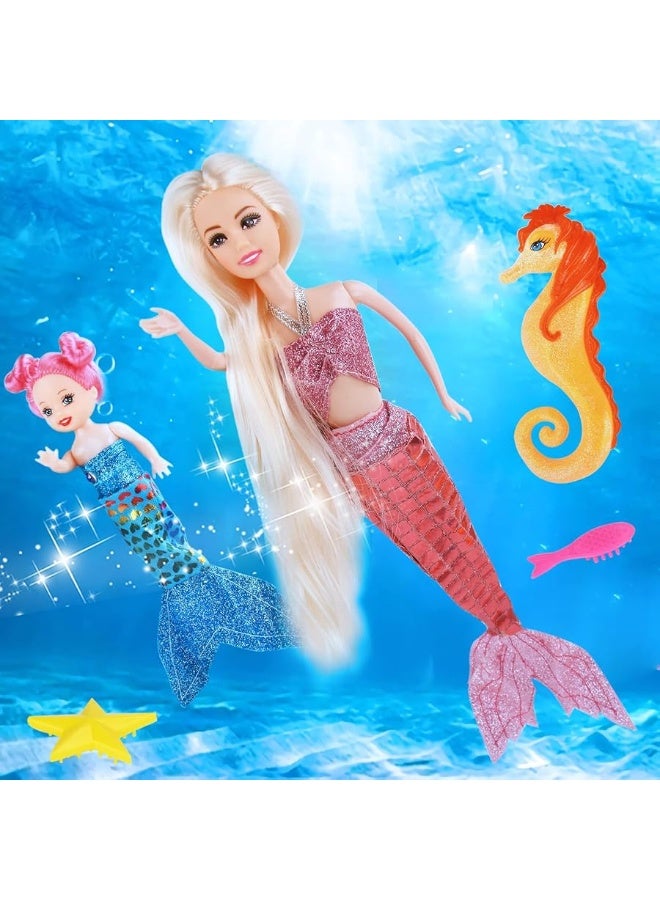BETTINA Princess Doll with Seahorse Play Gift Set | Mermaid Toys with Accessories and Doll Clothes for Girls (Pink) - Image 4